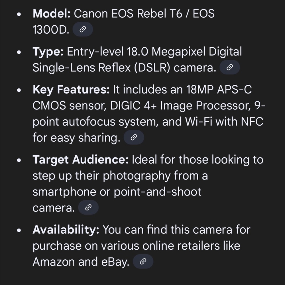 Canon EOS Rebel T6 DSLR Camera Kit - Picture 5 of 7